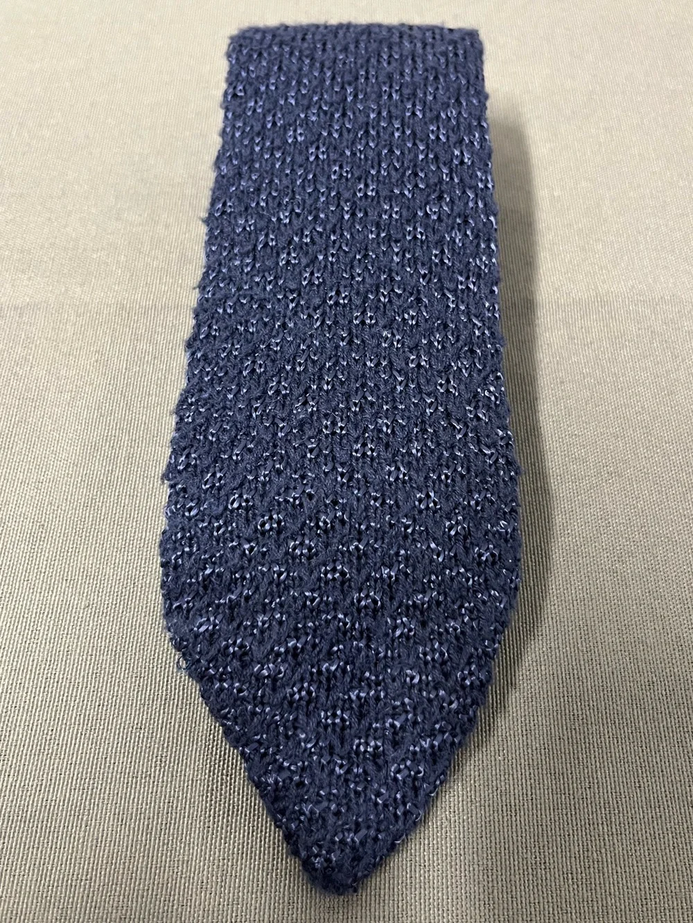 Vintage 1980s Rooster Knit Tie Blue 60% Viscose 40% Rayon Skinny 2.5” x 57”